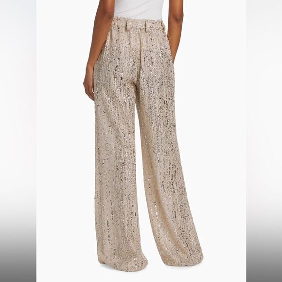 Aknvas Tate Sequined Wide-Leg Trousers Size 6 - Picture 8 of 11